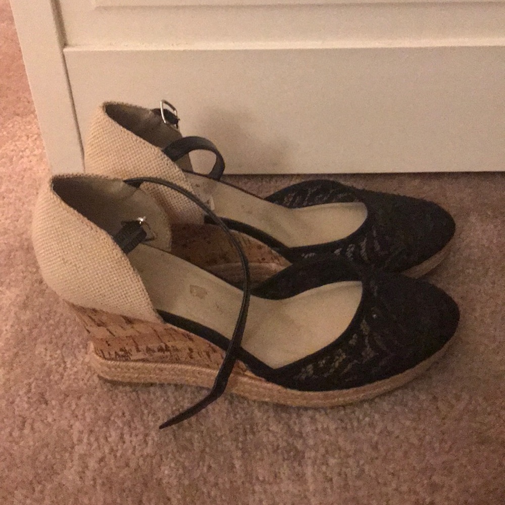 Black lace heels